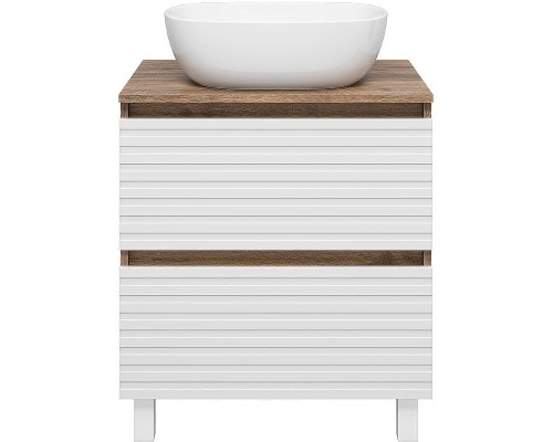 Тумба под раковину Brevita Dakota 60 DAK-07060-19/01-2Я Белая матовая Дуб Галифакс олово
