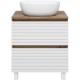 Тумба под раковину Brevita Dakota 60 DAK-07060-19/01-2Я Белая матовая Дуб Галифакс олово