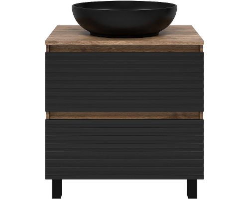 Тумба под раковину Brevita Dakota 70 DAK-07070-19/02-2Я Черный кварц Дуб Галифакс олово