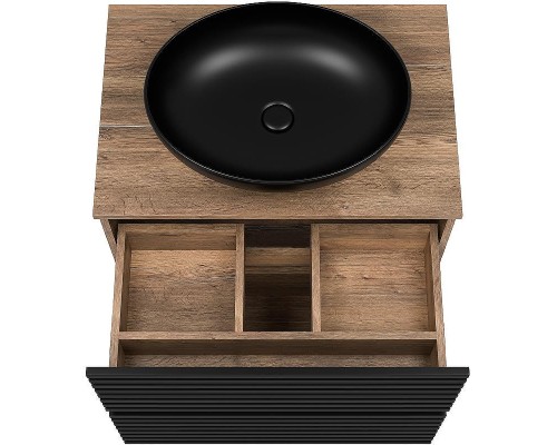 Тумба под раковину Brevita Dakota 70 DAK-07070-19/02-2Я Черный кварц Дуб Галифакс олово