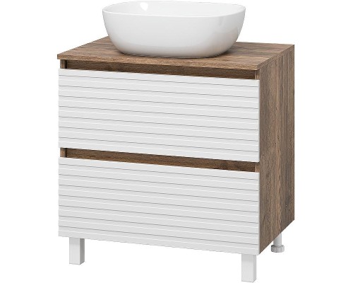 Тумба под раковину Brevita Dakota 70 DAK-07070-19/01-2Я Белая матовая Дуб Галифакс олово
