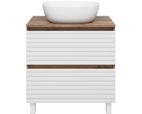 Тумба под раковину Brevita Dakota 70 DAK-07070-19/01-2Я Белая матовая Дуб Галифакс олово