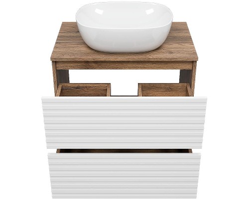 Тумба под раковину Brevita Dakota 70 DAK-07070-19/01-2Я Белая матовая Дуб Галифакс олово