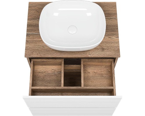 Тумба под раковину Brevita Dakota 70 DAK-07070-19/01-2Я Белая матовая Дуб Галифакс олово