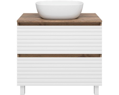 Тумба под раковину Brevita Dakota 80 DAK-07080-19/01-2Я Белая матовая Дуб Галифакс олово
