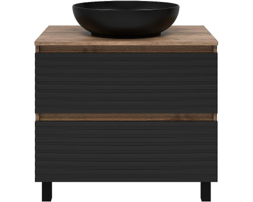 Тумба под раковину Brevita Dakota 80 DAK-07080-19/02-2Я Черный кварц Дуб Галифакс олово