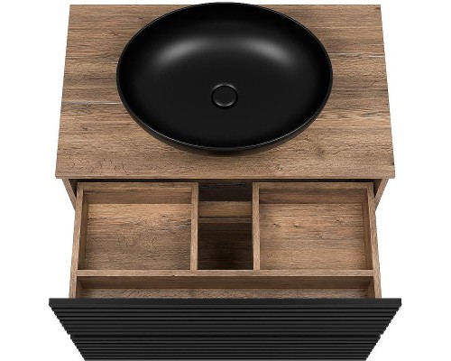 Тумба под раковину Brevita Dakota 80 DAK-07080-19/02-2Я Черный кварц Дуб Галифакс олово