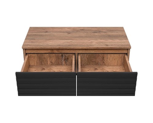 Тумба Brevita Dakota 80 DAK-009080-19-022Я подвесная Черный кварц Дуб Галифакс олово