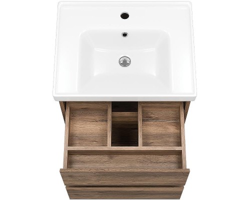 Тумба с раковиной Brevita Dallas 60 УТ000012648 подвесная Дуб Галифакс олово