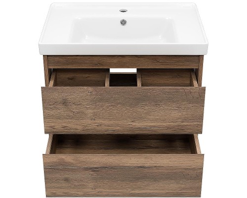 Тумба с раковиной Brevita Dallas 70 УТ000012093 подвесная Дуб Галифакс олово