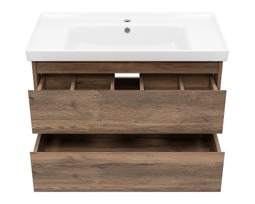 Тумба с раковиной Brevita Dallas 90 УТ000012647 подвесная Дуб Галифакс олово