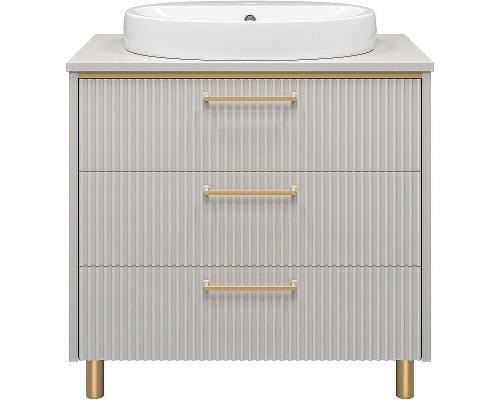 Тумба с раковиной Brevita Elche 80 УТ000023945 Серый кашемир Золото