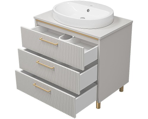 Тумба с раковиной Brevita Elche 80 УТ000023945 Серый кашемир Золото