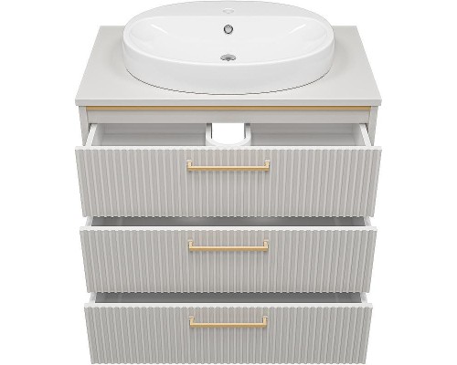 Тумба с раковиной Brevita Elche 80 УТ000023945 Серый кашемир Золото