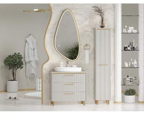 Тумба с раковиной Brevita Elche 80 УТ000023945 Серый кашемир Золото