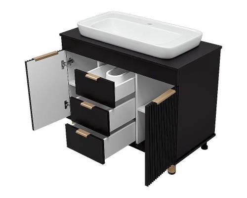 Тумба с раковиной Brevita Enfida 100 УТ000015095 Черная матовая