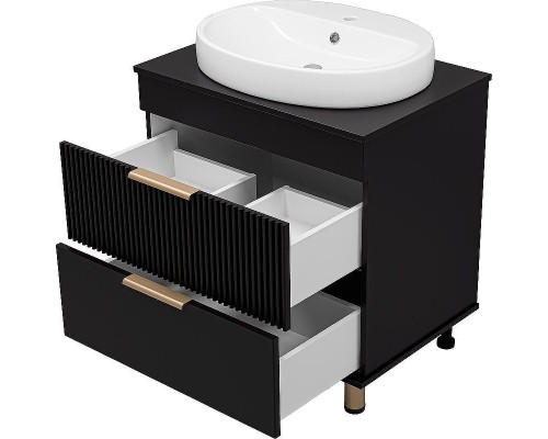Тумба с раковиной Brevita Enfida 70 УТ000015616 Черная матовая
