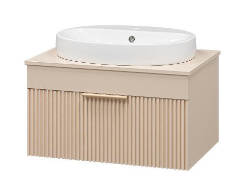 Тумба с раковиной Brevita Enfida 70 УТ000014443 подвесная Бежевая матовая