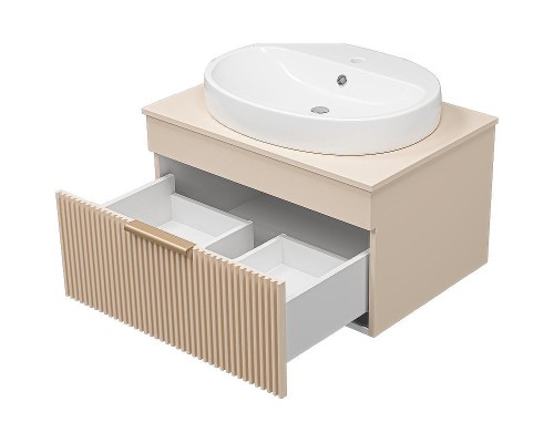 Тумба с раковиной Brevita Enfida 70 УТ000014443 подвесная Бежевая матовая