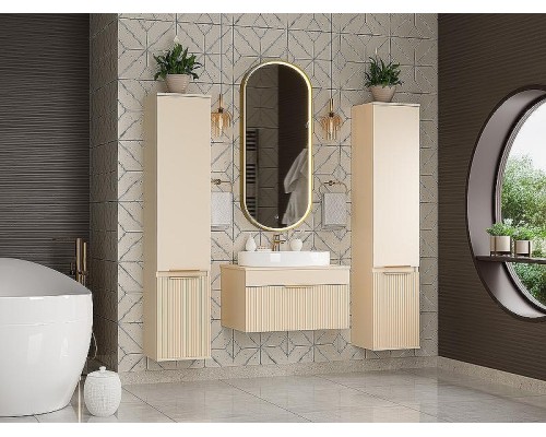 Тумба с раковиной Brevita Enfida 70 УТ000014443 подвесная Бежевая матовая