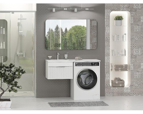 Тумба с раковиной Brevita Enfida 120 L УТ000016089 подвесная Белая матовая