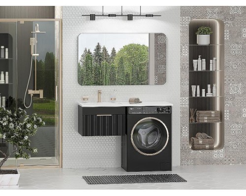 Тумба с раковиной Brevita Enfida 120 L УТ000016096 подвесная Черная матовая