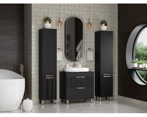 Шкаф пенал Brevita Enfida 35 R ENF-05035-020P Черный матовый