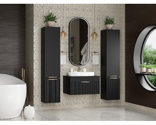 Шкаф пенал Brevita Enfida 35 R ENF-05035-020P Черный матовый