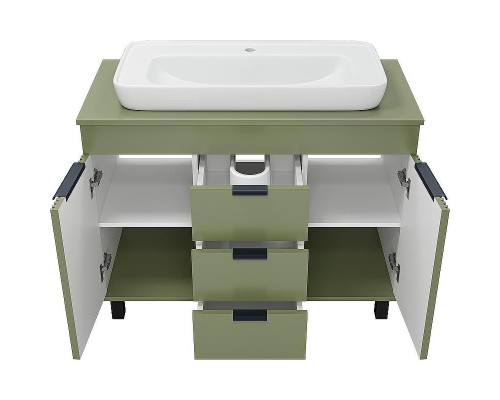 Тумба с раковиной Brevita Enfida 100 УТ000022697 Зеленая матовая