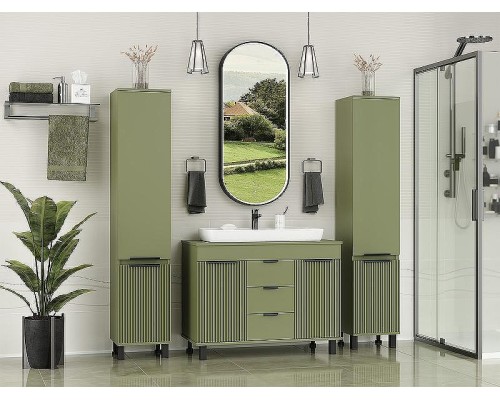 Тумба с раковиной Brevita Enfida 100 УТ000022697 Зеленая матовая