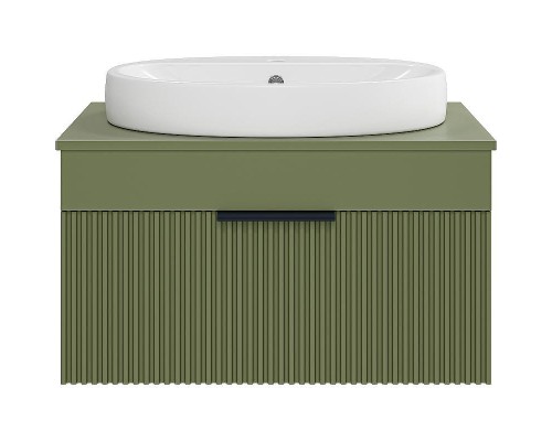 Тумба с раковиной Brevita Enfida 70 УТ000022704 подвесная Зеленая матовая