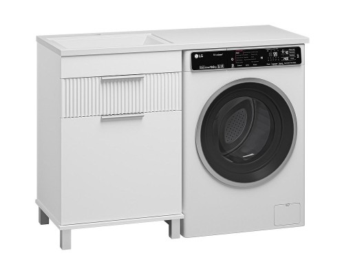 Тумба под раковину Brevita Enfida 120 ENF-07060-011Я с бельевой корзиной Белая матовая