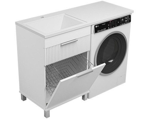 Тумба под раковину Brevita Enfida 120 ENF-07060-011Я с бельевой корзиной Белая матовая