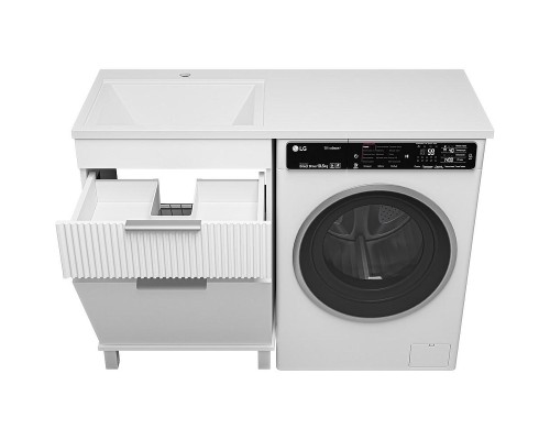 Тумба под раковину Brevita Enfida 120 ENF-07060-011Я с бельевой корзиной Белая матовая