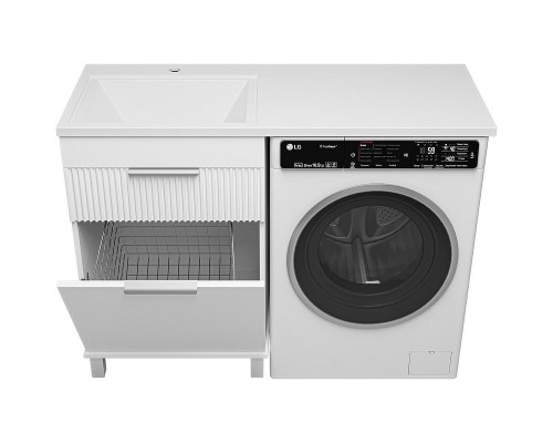 Тумба под раковину Brevita Enfida 120 ENF-07060-011Я с бельевой корзиной Белая матовая