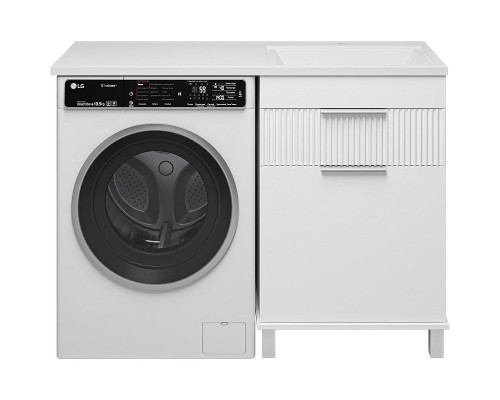 Тумба под раковину Brevita Enfida 120 ENF-07060-011Я с бельевой корзиной Белая матовая