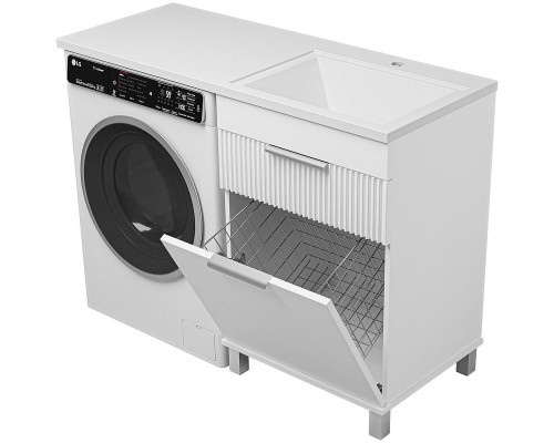 Тумба под раковину Brevita Enfida 120 ENF-07060-011Я с бельевой корзиной Белая матовая