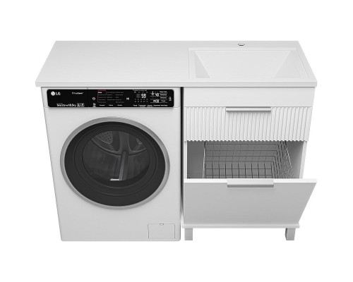 Тумба под раковину Brevita Enfida 120 ENF-07060-011Я с бельевой корзиной Белая матовая