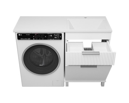 Тумба под раковину Brevita Enfida 120 ENF-07060-011Я с бельевой корзиной Белая матовая