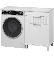 Тумба с раковиной Brevita Enfida 120 R УТ000024653 с бельевой корзиной Белая матовая