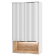 Подвесной шкаф Brevita Enfida 60 ENF-08060-011 над стиральной машиной Белый матовый Дуб Сонома светлый