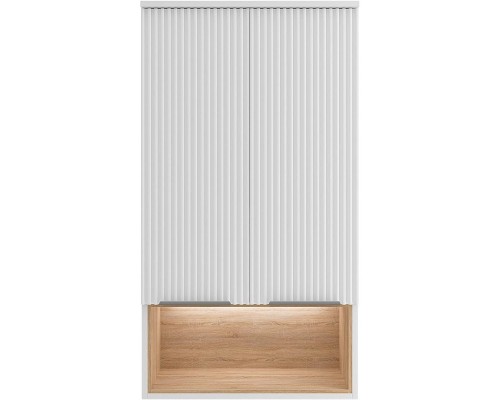 Подвесной шкаф Brevita Enfida 60 ENF-08060-011 над стиральной машиной Белый матовый Дуб Сонома светлый