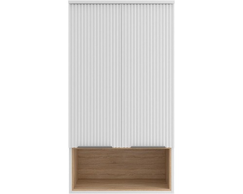 Подвесной шкаф Brevita Enfida 60 ENF-08060-011 над стиральной машиной Белый матовый Дуб Сонома светлый