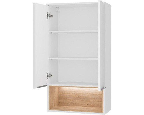 Подвесной шкаф Brevita Enfida 60 ENF-08060-011 над стиральной машиной Белый матовый Дуб Сонома светлый