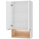 Подвесной шкаф Brevita Enfida 60 ENF-08060-011 над стиральной машиной Белый матовый Дуб Сонома светлый