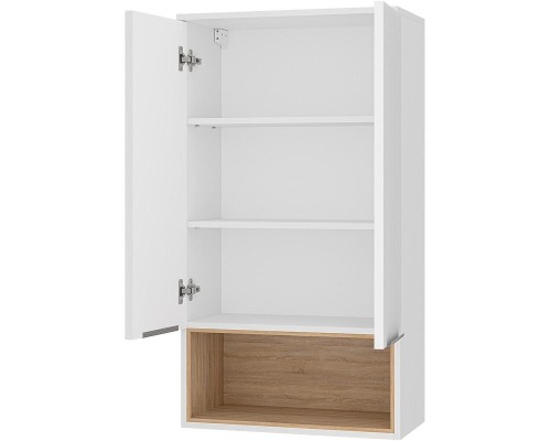 Подвесной шкаф Brevita Enfida 60 ENF-08060-011 над стиральной машиной Белый матовый Дуб Сонома светлый