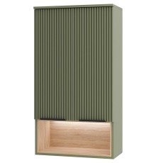 Подвесной шкаф Brevita Enfida 60 ENF-08060-081 над стиральной машиной Зеленый матовый Дуб Сонома светлый