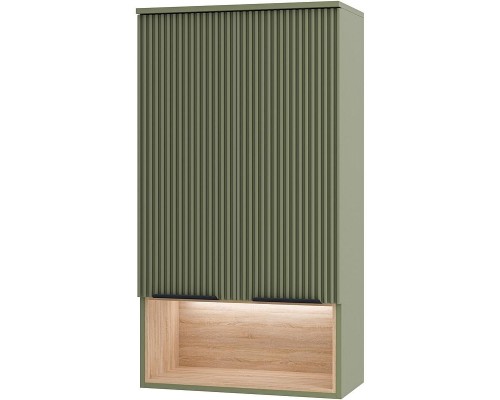 Подвесной шкаф Brevita Enfida 60 ENF-08060-081 над стиральной машиной Зеленый матовый Дуб Сонома светлый