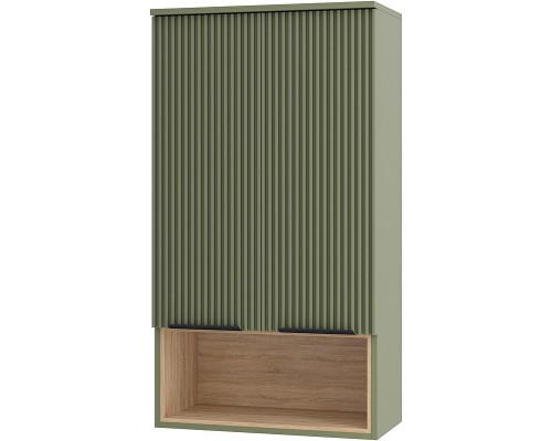 Подвесной шкаф Brevita Enfida 60 ENF-08060-081 над стиральной машиной Зеленый матовый Дуб Сонома светлый