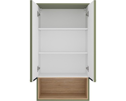 Подвесной шкаф Brevita Enfida 60 ENF-08060-081 над стиральной машиной Зеленый матовый Дуб Сонома светлый